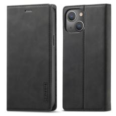 LC.IMEEKE LC.IMEEKE iPhone 15 Plus Fodral Flip L&auml;der Svart
