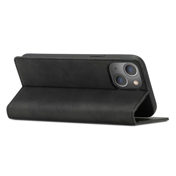 Bild 4, LC.IMEEKE LC.IMEEKE iPhone 15 Plus Fodral Flip Läder Svart