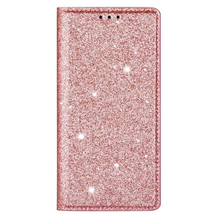 Bild 6,  iPhone 15 Plus Fodral Flip Glitter Roséguld