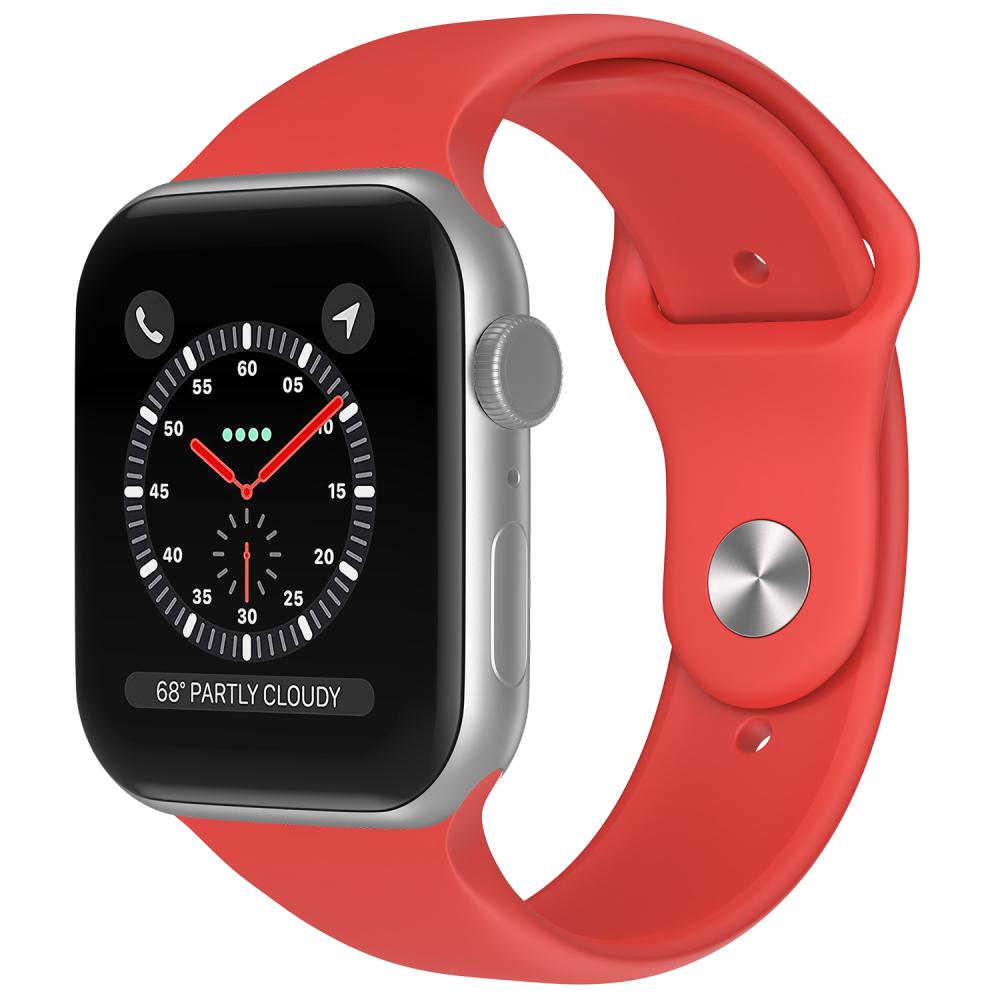 ColorPop Apple Watch 42/44/45/46/49 mm Silikon Armband (M/L) Röd