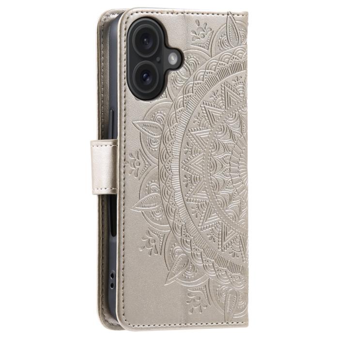 Bild 6,  iPhone 16 Fodral Mandala Läder Guld