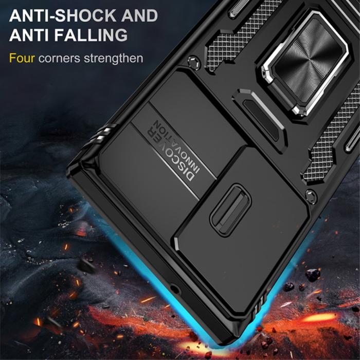 Bild 2,  Samsung Galaxy S23 Ultra Skal Hybrid Ring Armor Svart