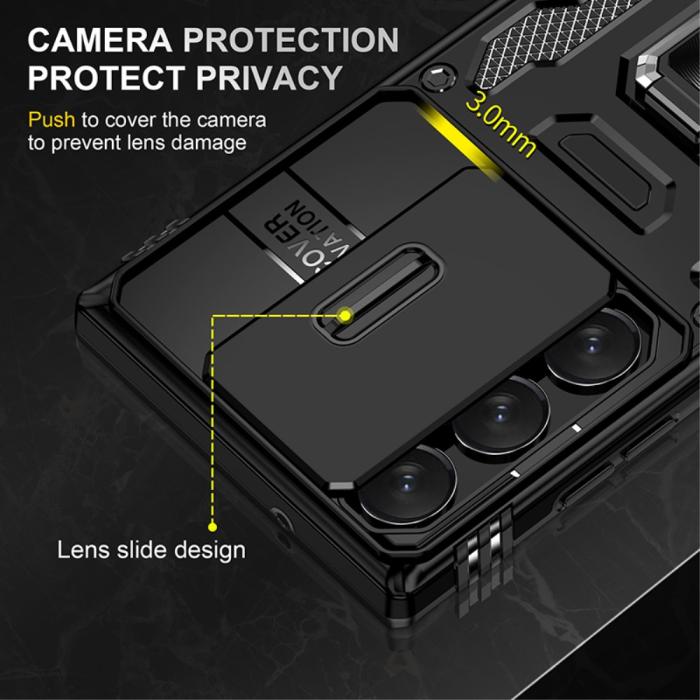 Bild 5,  Samsung Galaxy S23 Ultra Skal Hybrid Ring Armor Svart