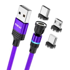 ENKAY ENKAY 1 m 3in1 USB-C / Lightning / MicroUSB 360&deg; Magnetkabel