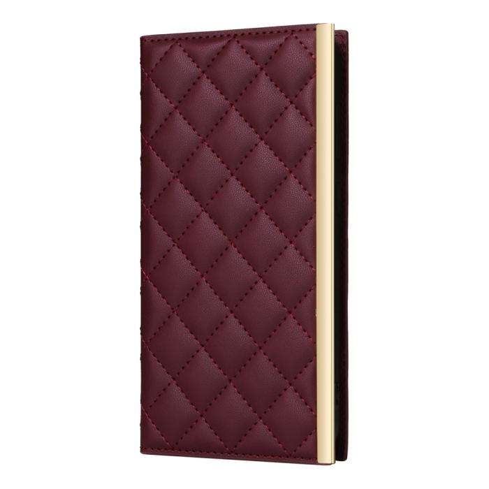 Bild 6,  Samsung Galaxy S25 Plus Fodral Rhombus Läder Vinröd