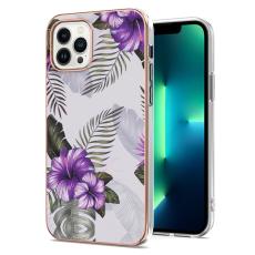  iPhone 15 Pro Skal Med Tryck Lila Blommor