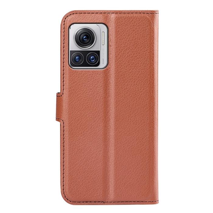Bild 6,  Motorola Edge 30 Ultra 5G Fodral Litchi Läder Brun