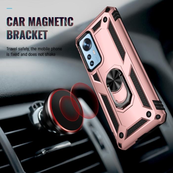 Bild 4,  Xiaomi 12 Pro Skal Ring Hybrid Armor Roséguld