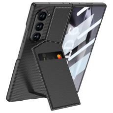 GKK GKK Galaxy Z Fold 6 Skal Med Korth&aring;llare L&auml;der Svart