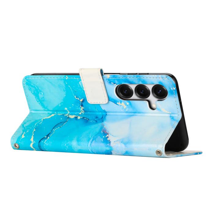 Bild 2,  Samsung Galaxy S26 Plus Fodral Läder Marmor Blå / Grön