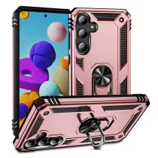  Samsung Galaxy A55 5G Skal Ring Armor Hybrid Ros&eacute;guld