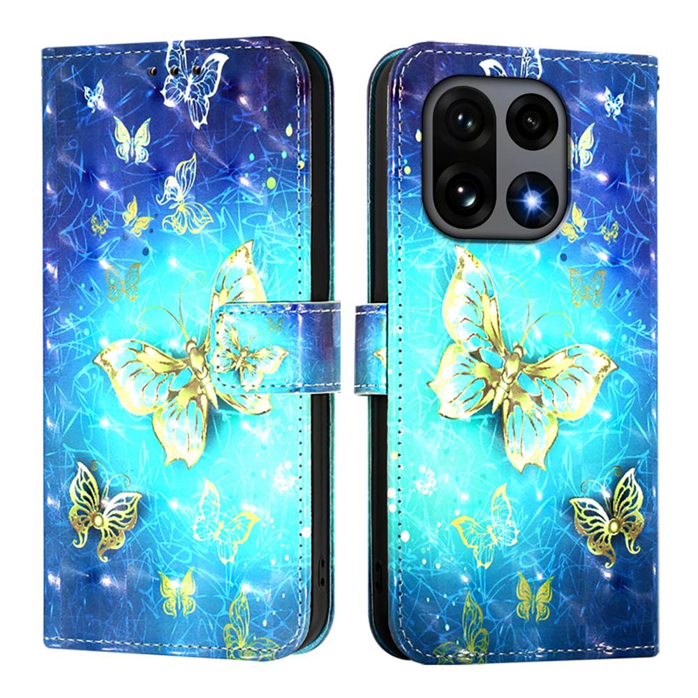  OnePlus 15 Fodral Med Tryck Guld Fjäril