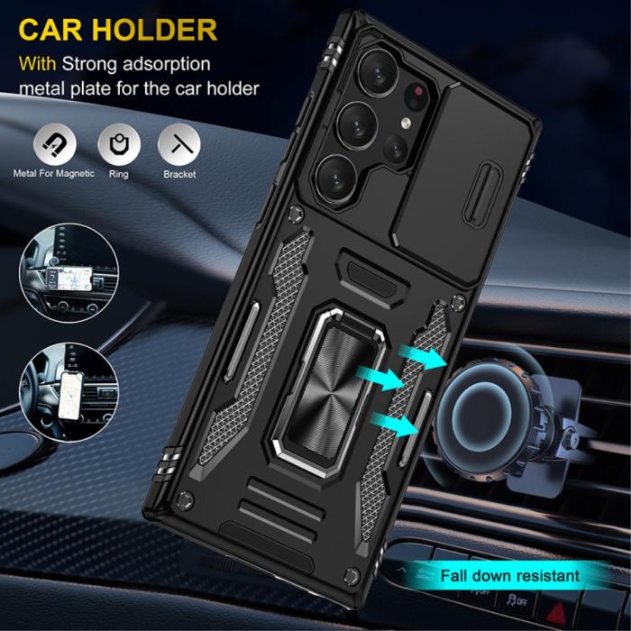 Bild 6,  Samsung Galaxy S23 Ultra Skal Hybrid Ring Armor Svart