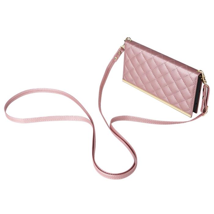 Bild 4,  Samsung Galaxy S25 Plus Fodral Rhombus Läder Roséguld