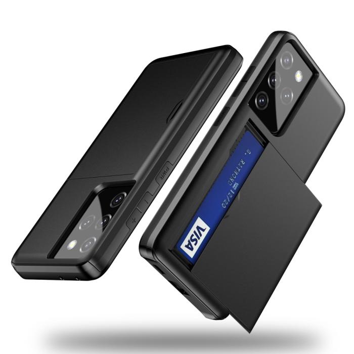 Bild 3,  Samsung Galaxy S21 Ultra - Hybrid Skal Med Kortfack - Svart