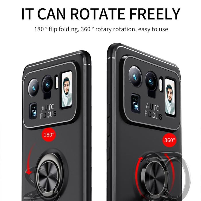 Bild 4,  Xiaomi Mi 11 Ultra - Ring Skal - Svart/Röd