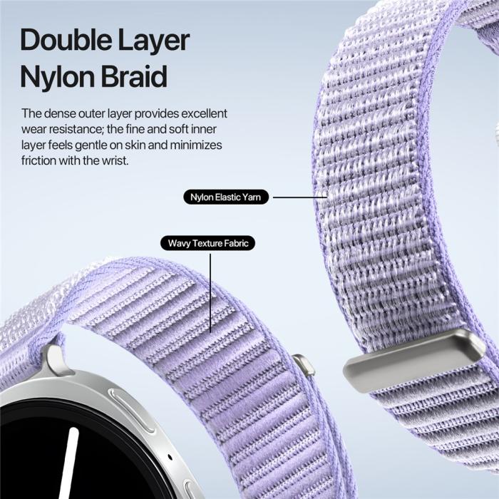 Bild 6, DUX DUCIS DUX DUCIS Galaxy Watch 8 46/44/40 mm Armband Nylon Loop Lila