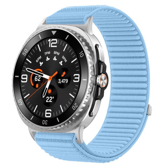 Bild 2,  Galaxy Watch 8 46/44/40 mm Armband Nylon Loop Blå