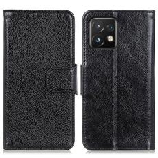  Motorola Edge 40 Pro 5G Fodral Split L&auml;der Svart