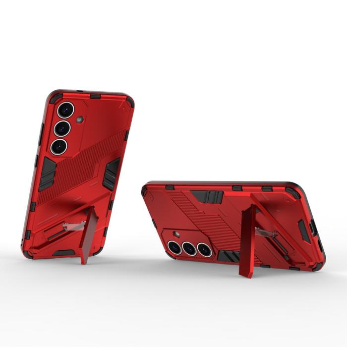 Bild 2,  Samsung Galaxy S25 Skal Kickstand Hybrid Armor Röd