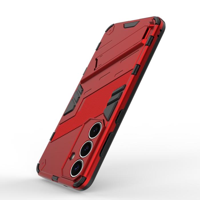 Bild 4,  Samsung Galaxy S25 Skal Kickstand Hybrid Armor Röd