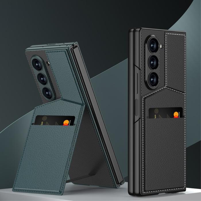 Bild 5, GKK GKK Galaxy Z Fold 6 Skal Med Korthållare Läder Svart