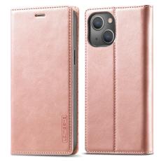 LC.IMEEKE LC.IMEEKE iPhone 15 Plus Fodral Flip L&auml;der Ros&eacute;guld