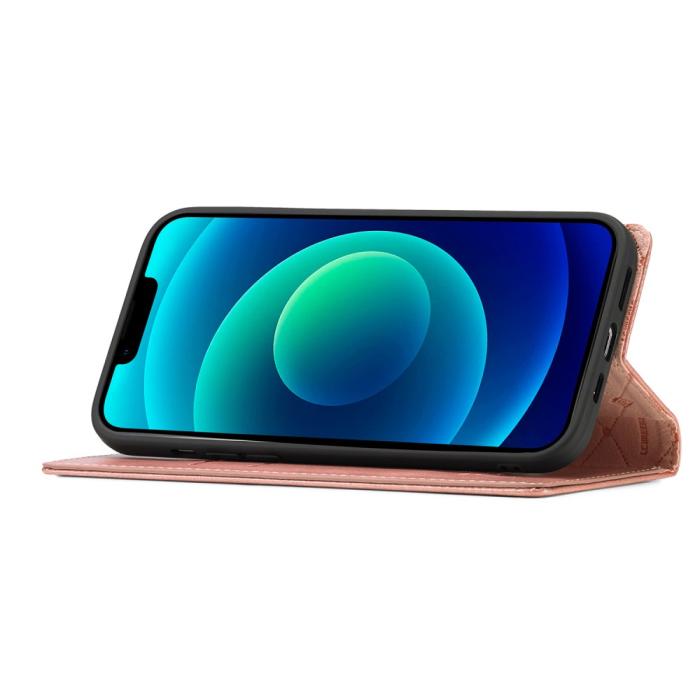Bild 3, LC.IMEEKE LC.IMEEKE iPhone 15 Plus Fodral Flip Läder Roséguld