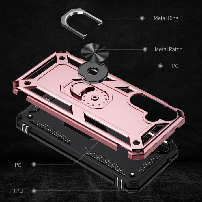 Bild 2,  Samsung Galaxy A55 5G Skal Ring Armor Hybrid Roséguld