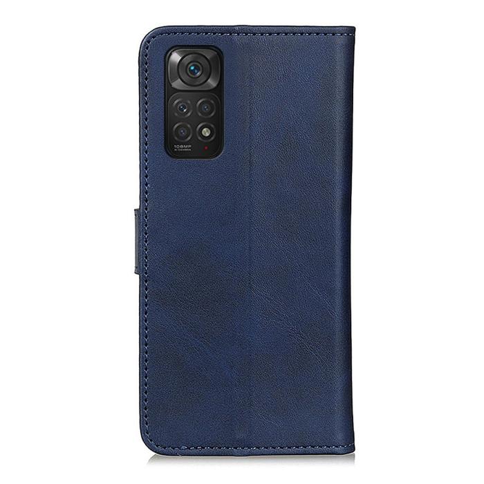 Bild 3,  Xiaomi Redmi Note 11 4G Fodral Solid Läder Blå