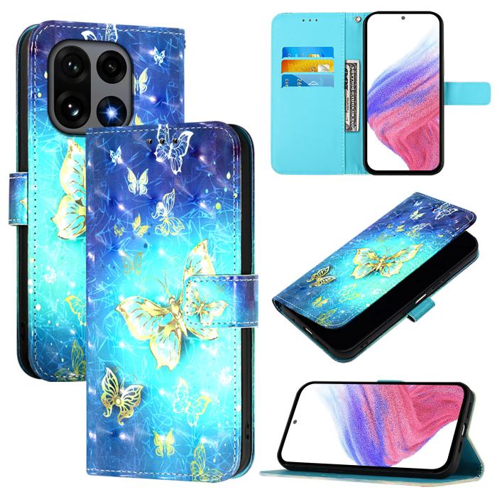 Bild 3,  OnePlus 15 Fodral Med Tryck Guld Fjäril