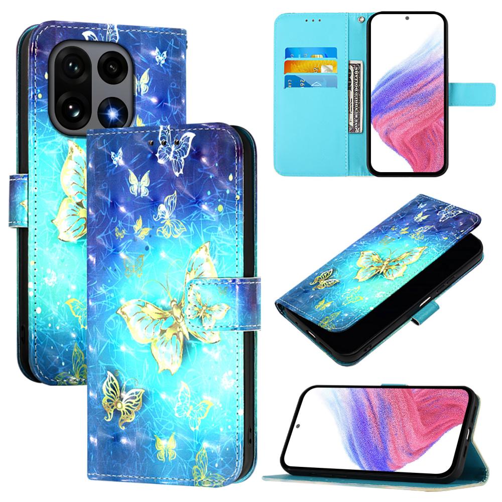  OnePlus 15 Fodral Med Tryck Guld Fjäril