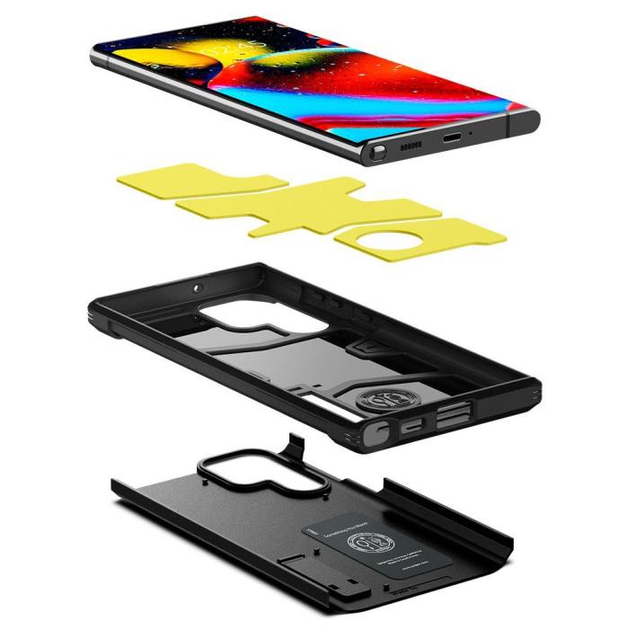 Bild 5, Spigen Spigen Samsung Galaxy S22 Ultra Skal Tough Armor Svart