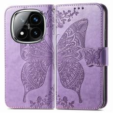  Xiaomi Redmi Note 14 Pro 5G Fodral L&auml;der Fj&auml;ril Tryck Lila