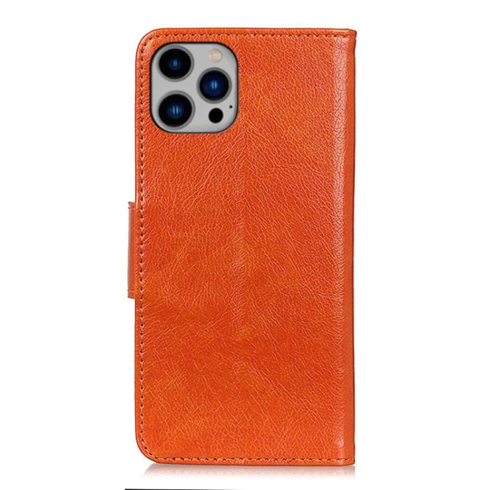 Bild 3,  iPhone 15 Pro Fodral Läder Nappa Textur Orange