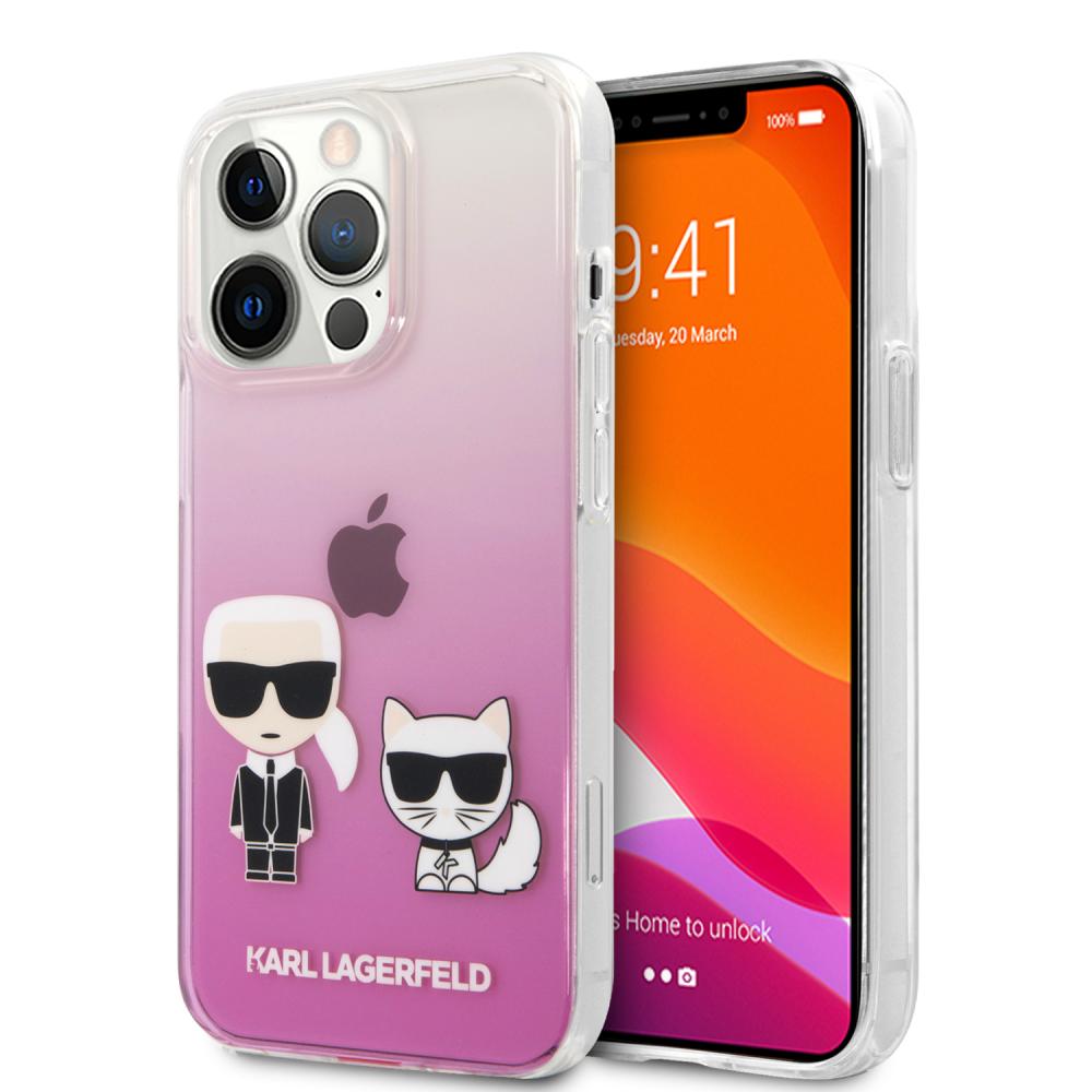 Karl Lagerfeld Karl Lagerfeld iPhone 13 Pro Skal Hybrid Karl & Choupette Rosa