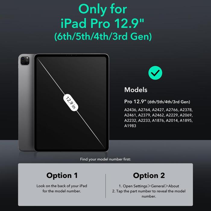 Bild 2, ESR ESR iPad Pro 12.9 2018/2020/2021/2022 Skärmskydd 2-PACK Härdat Glas