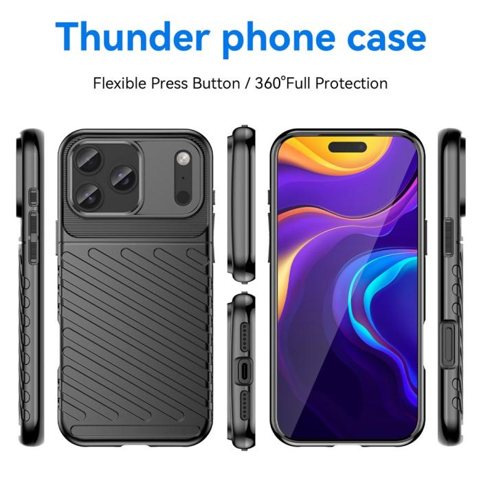 Bild 3,  iPhone 18 Pro Max/17 Pro Max TPU Skal Vävt Mönster Svart