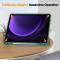  Samsung Galaxy Tab S9 FE Fodral Läder Pennhållare Svartgrön