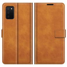  Samsung Galaxy A03s Fodral L&auml;der Ljus Brun