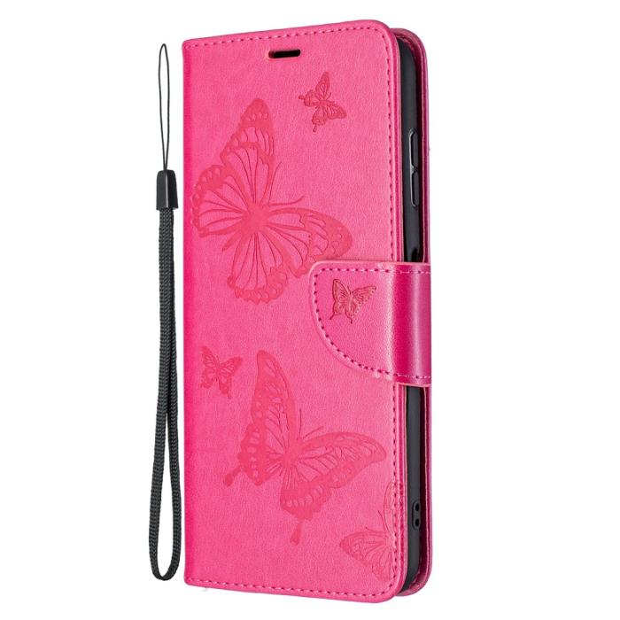 Bild 4,  Nokia G10 / G20 Fodral Tryckt Butterfly Läder Rosa