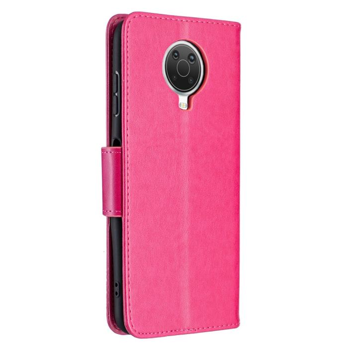 Bild 5,  Nokia G10 / G20 Fodral Tryckt Butterfly Läder Rosa
