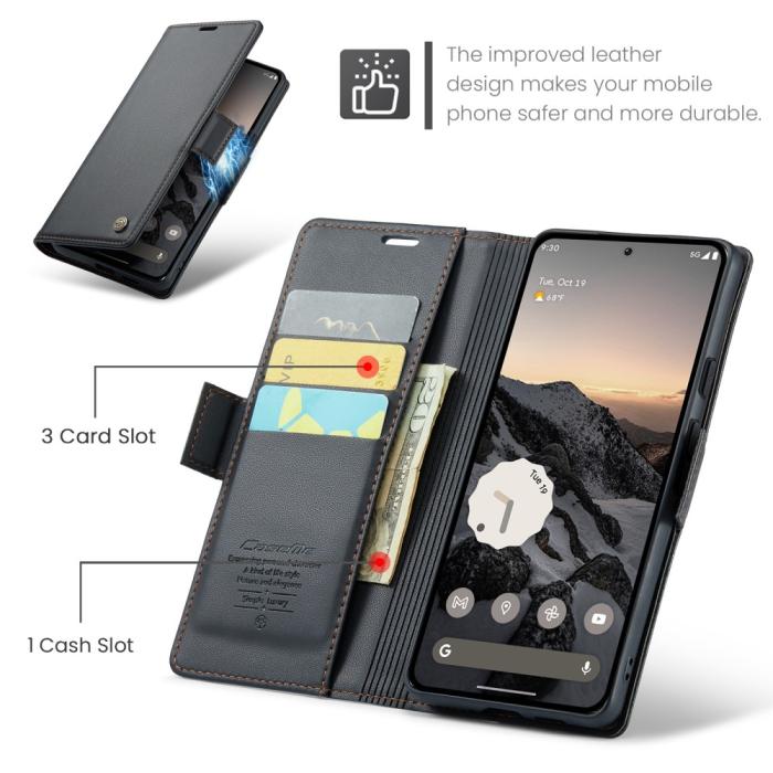 Bild 6, CASEME CASEME Google Pixel 9a Fodral RFID Läder Svart