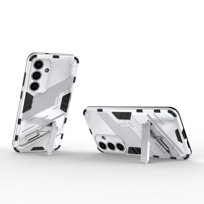 Bild 2,  Samsung Galaxy S25 Skal Kickstand Hybrid Armor Vit
