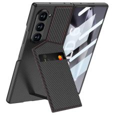 GKK GKK Galaxy Z Fold 6 Skal Kickstand Med Korth&aring;llare Kolfiber Svart