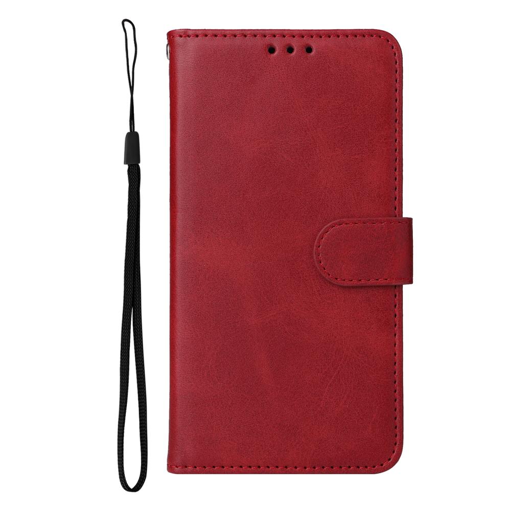  Samsung Galaxy S25 FE Plånboksfodral Läder Röd