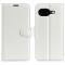  Google Pixel 10a Fodral Litchi Läder Vit