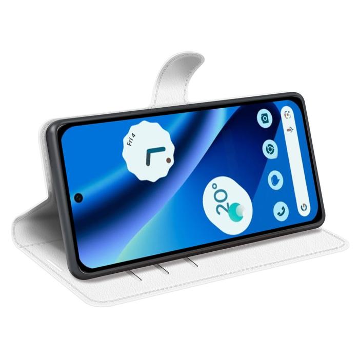 Bild 3,  Google Pixel 10a Fodral Litchi Läder Vit
