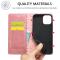 LC.IMEEKE LC.IMEEKE iPhone 15 Plus Fodral Flip Läder Roséguld
