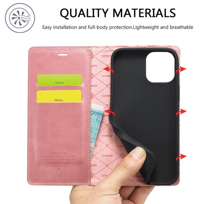 Bild 6, LC.IMEEKE LC.IMEEKE iPhone 15 Plus Fodral Flip Läder Roséguld